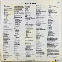 Kiss LP Crazy Nights, made in Finland  kansi VG levy G Käytetty LP