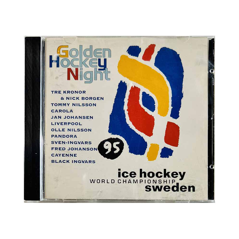 Tre Kronor, Stephen Berg VM-fanfar 1995 Käytetty CD-levy Golden hockey night, den glider in...  kansi EX levy EX Käytetty CD