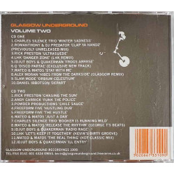 Q, Alex Moran ym. Mix by Kevin McKay Käytetty CD-levy Glasgow Underground Vol.2  2CD  kansi EX levy EX Käytetty CD