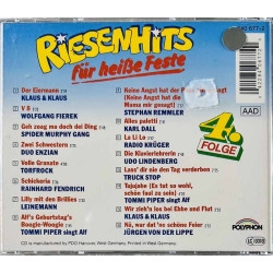 Klaus & Klaus, Udo Lindenberg ym. Käytetty CD-levy Riesenhits -Für Heibe Feste folge 4  kansi EX levy EX Käytetty CD