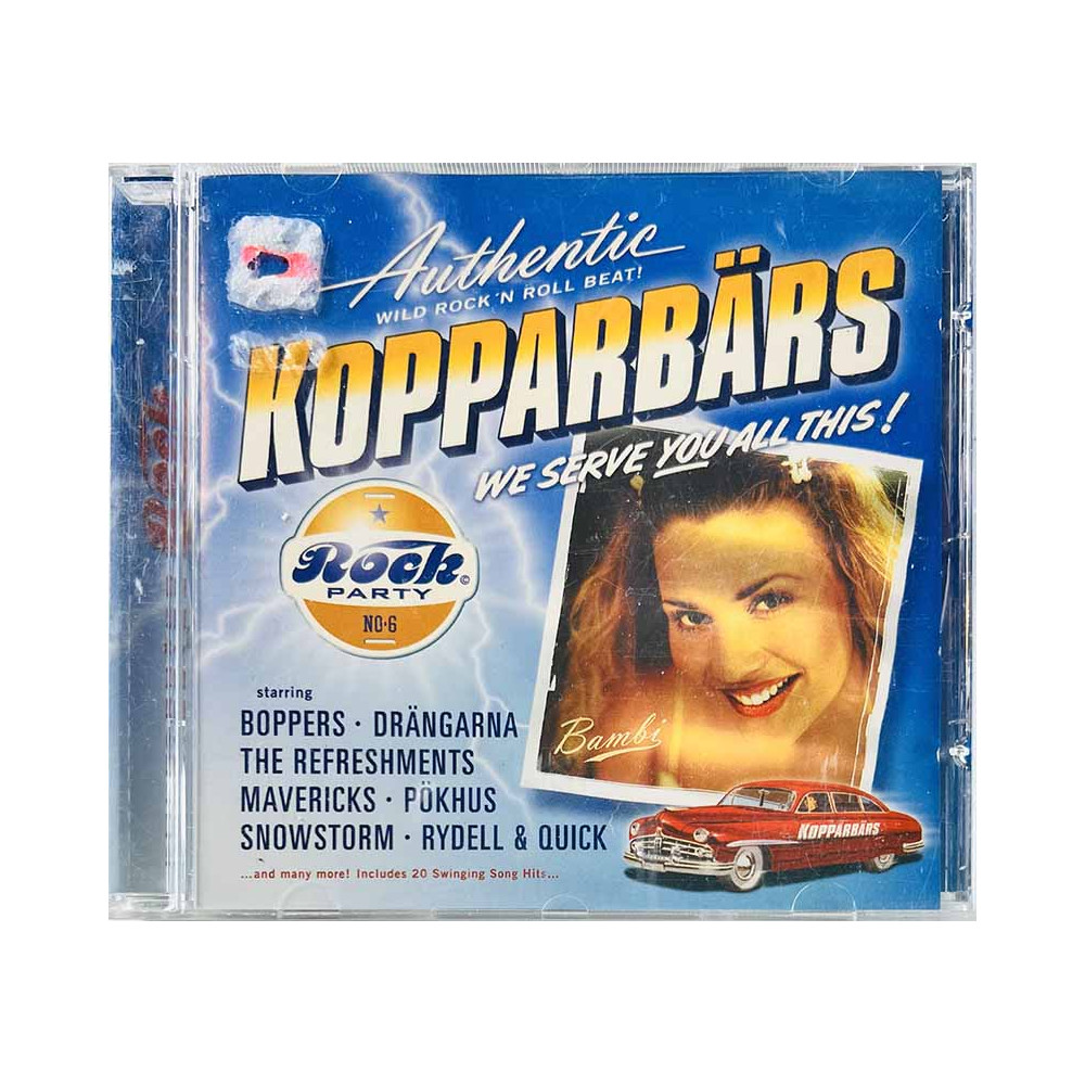 Pökhus, Boppers, Barbados ym. Käytetty CD-levy Kopparbärs Rockparty  kansi EX levy EX- Käytetty CD