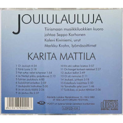 Mattila Karita CD Joululauluja  kansi EX levy EX Käytetty CD
