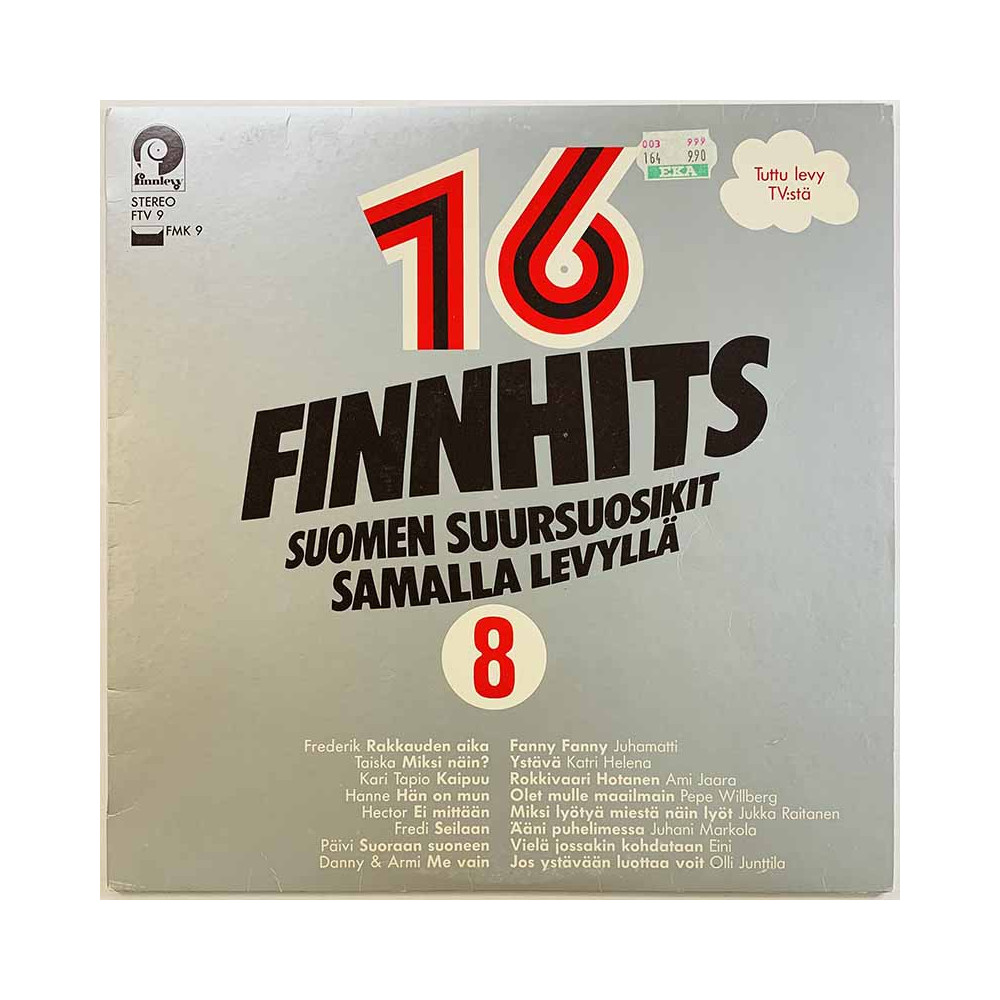 Juhamatti, Pepe Willberg, Eini ym. LP Finnhits 8  kansi VG+ levy VG+ Käytetty LP