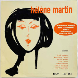 Martin Helene LP Récital N°1 10-inch LP  kansi EX- levy G+ Käytetty LP