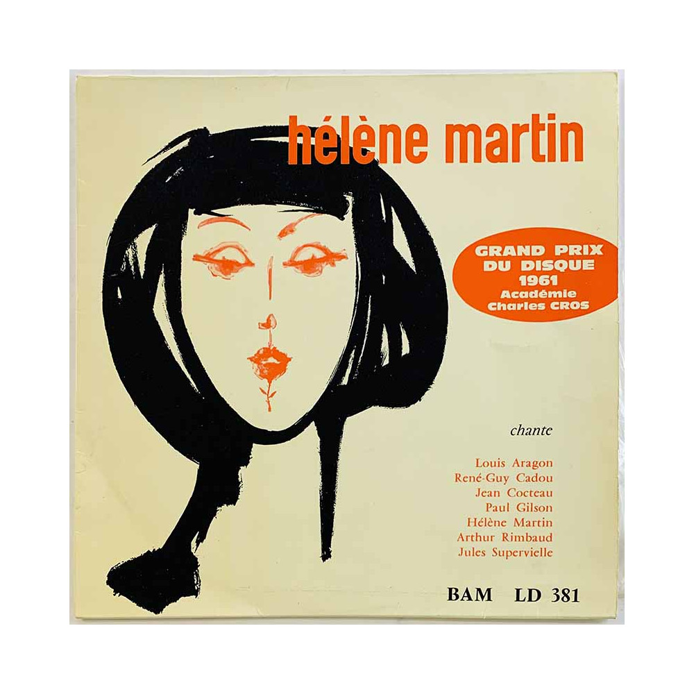 Martin Helene LP Récital N°1 10-inch LP  kansi EX- levy G+ Käytetty LP