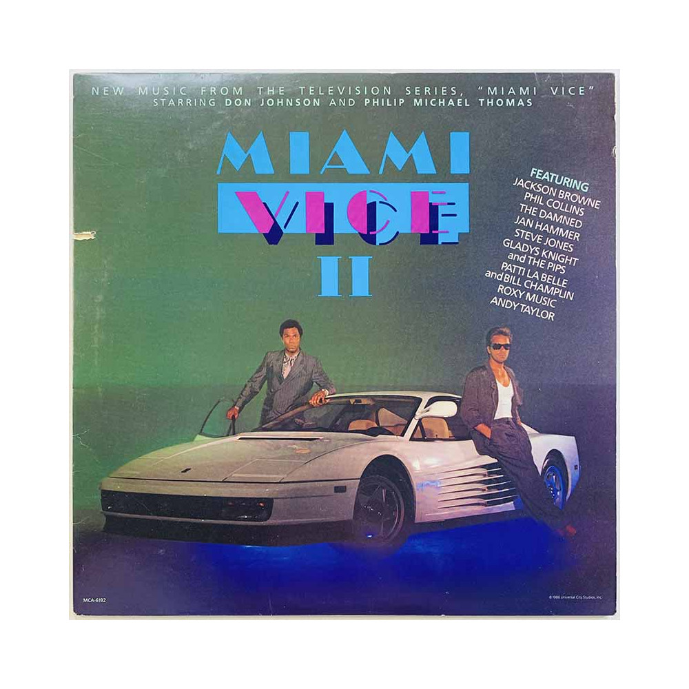 Jan Hammer, Steve Jones, Damned ym. LP Miami Vice II  kansi EX- levy EX- Käytetty LP