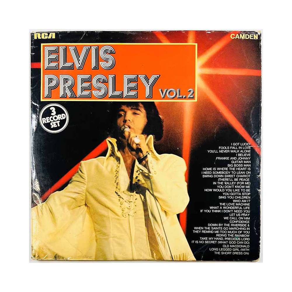 Elvis Käytetty LP Elvis Presley vol.2 3LP  kansi G- levy VG+ Käytetty LP