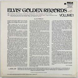 Elvis Käytetty LP Golden records volume 1  kansi G+ levy EX- Käytetty LP