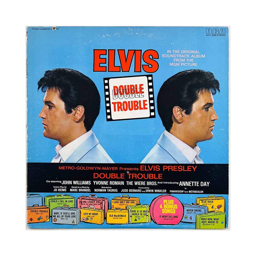 Elvis Käytetty LP Double Trouble  kansi VG levy EX- Käytetty LP