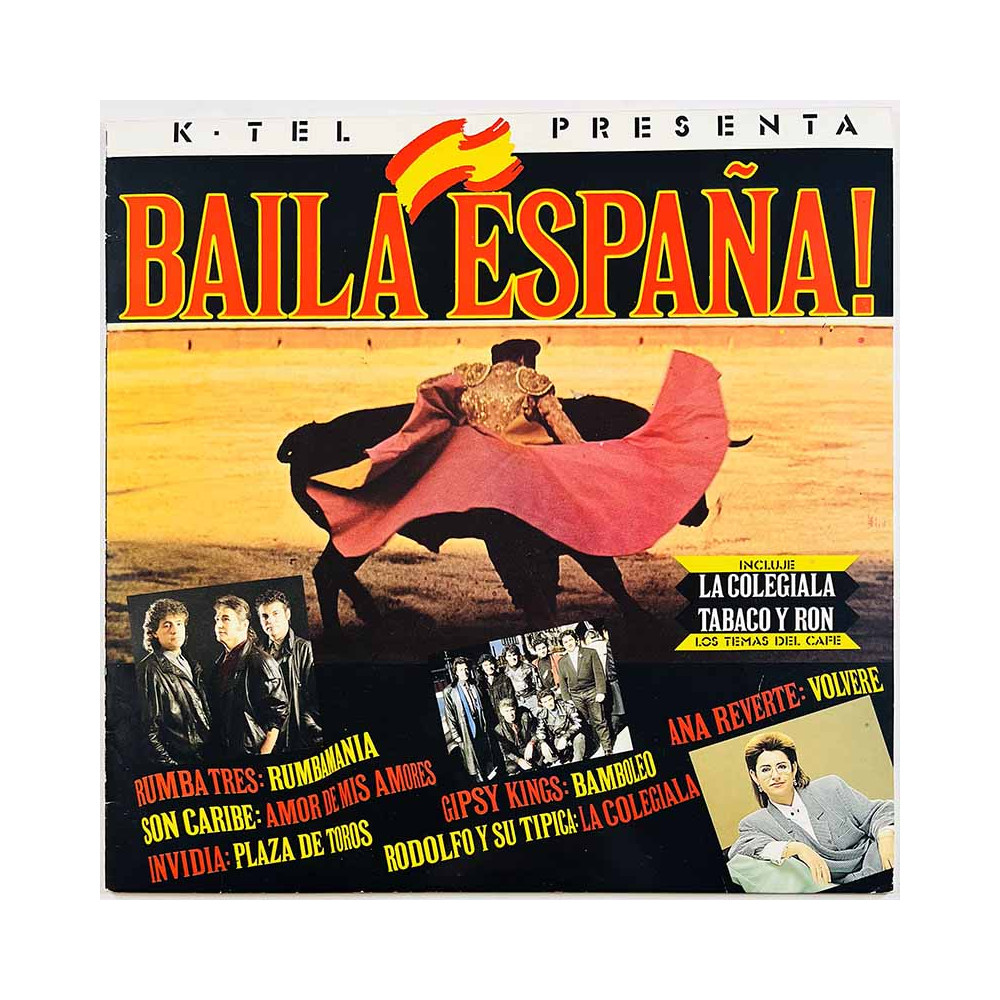 Rumba Tres, Gipsy Kings, Paco Aguilera Käytetty LP Baila España!  kansi EX levy EX Käytetty LP