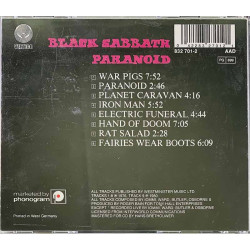 Black Sabbath CD Paranoid  kansi VG- levy EX- Käytetty CD
