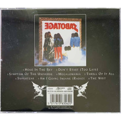Black Sabbath CD Sabotage  kansi EX- levy EX Käytetty CD