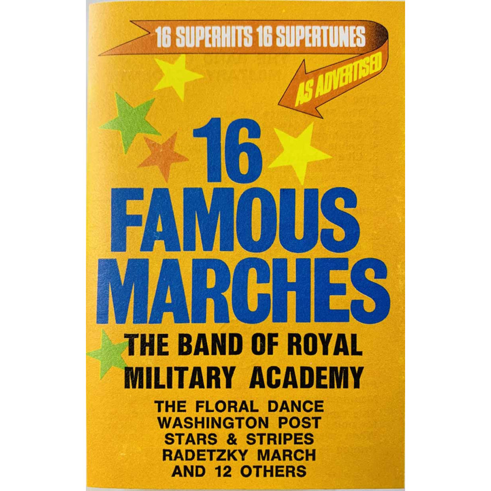 Band of Royal Military Academy: 16 Famous Marches kansipaperi EX , musiikkikasetin kunto EX käytetty kasetti