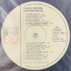 Krossi Tauno LP Kaks'rivisellä  kansi VG levy VG+ Käytetty LP