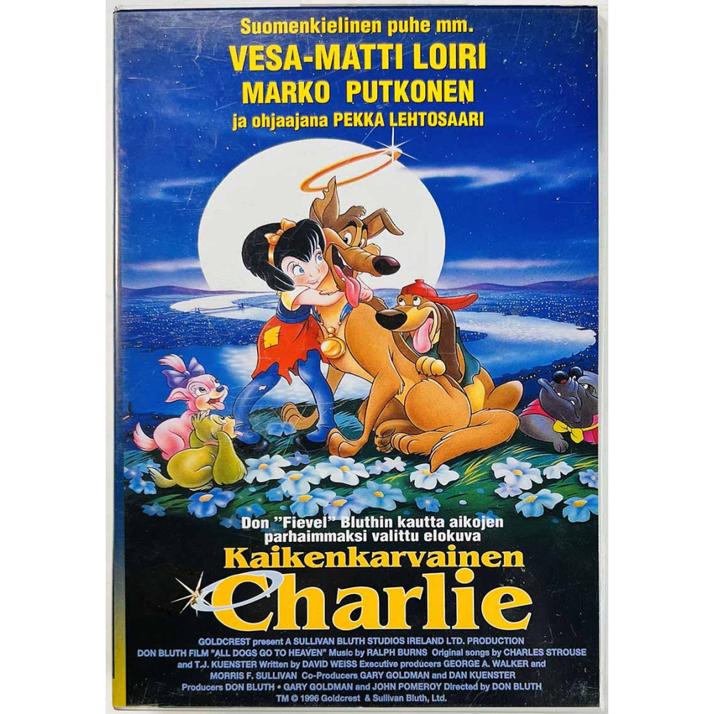 VHS-videokasetti suomenkielinen puhe: Kaikenkarvainen Charlie kansipaperi EX , kasetin kunto EX VHS video