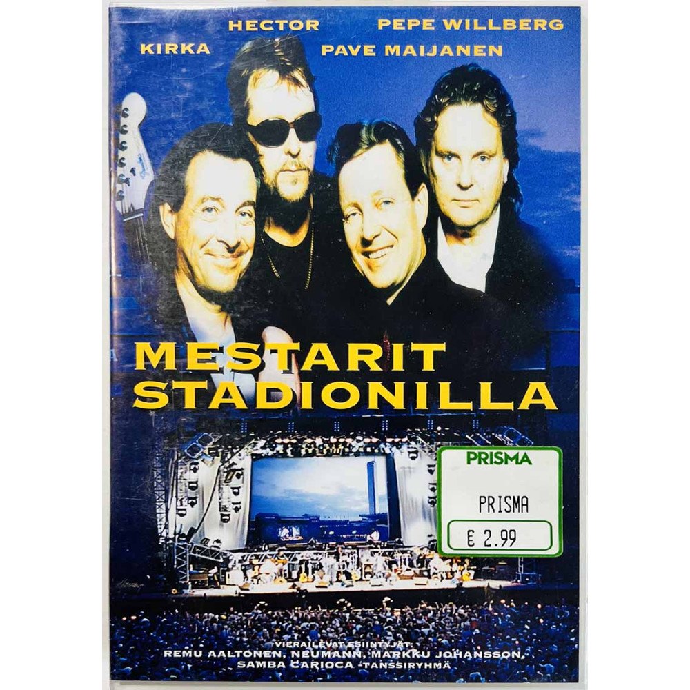 VHS-videokasetti: Mestarit Stadionilla kansipaperi EX , kasetin kunto EX VHS video