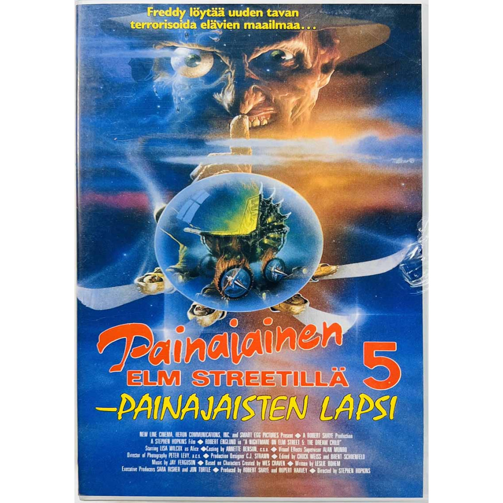 VHS-videokasetti suomitekstitys: Painajainen Elm streetillä 5 - painajaisten lapsi kansipaperi VG , kasetin kunto EX VHS video