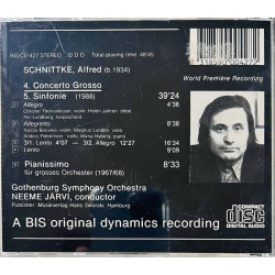 Schnittke Alfred, Gothenburg Symphony O. 1988 BIS-CD-427 4. concerto grosso - 5. sinfonie; pianissimo CD Begagnat
