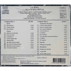 Bach Johann Sebastian, Fredrike Wagner CD Mass In B Minor, BWV 232 2CD  kansi EX- levy EX Käytetty CD