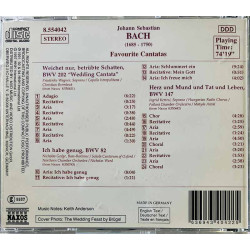 Bach Johann Sebastian CD Favourite Cantatas  kansi EX levy EX Käytetty CD