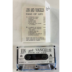 Jon and Vangelis: Page of life kansipaperi EX , musiikkikasetin kunto EX käytetty kasetti