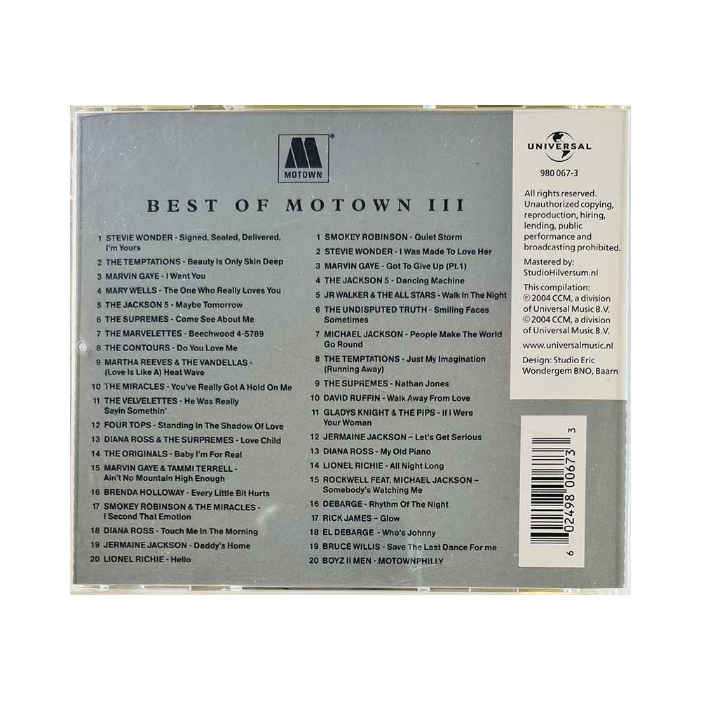BEST OF MOTOWN III 2CD BEST OF MOTOWN III 2CD Various Artists