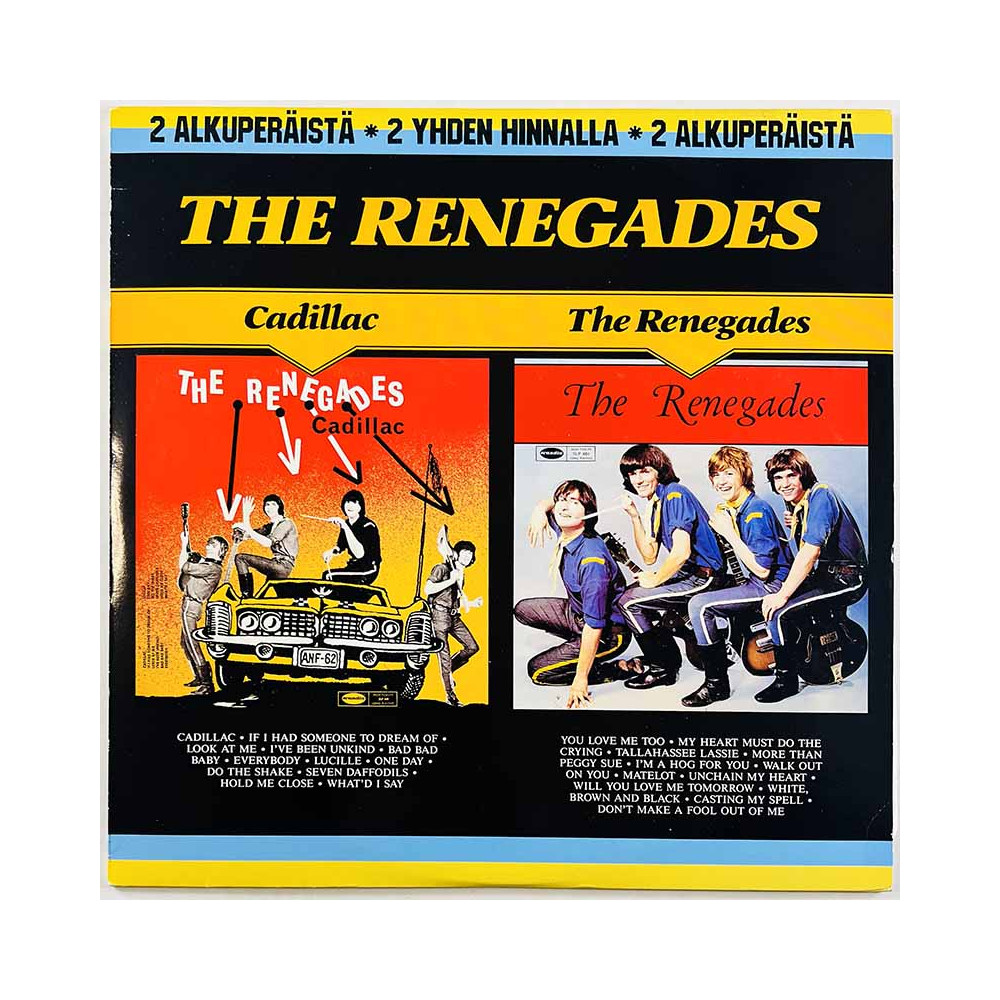 Renegades LP 2 alkuperäistä Cadillac / The Renegades 2LP  kansi G levy EX Käytetty LP