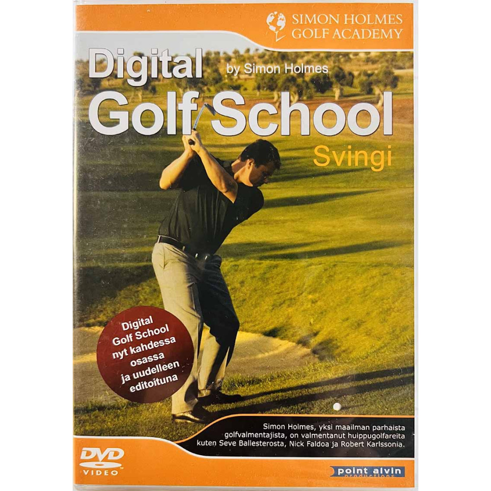 DVD - Golf School DVD by Simon Holmes, Svingi  kansi EX levy VG+ Käytetty DVD