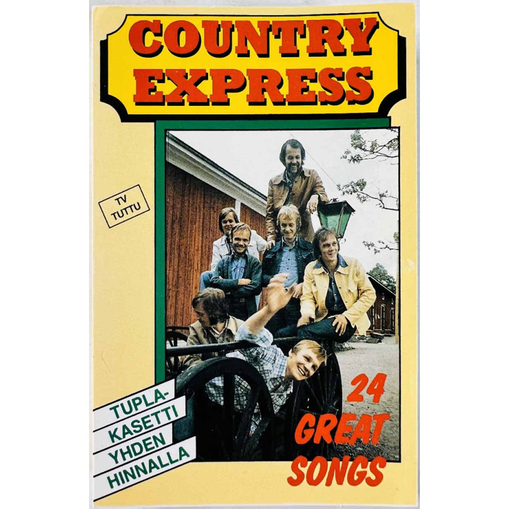 Country Express: 24 great songs kansipaperi EX , musiikkikasetin kunto EX käytetty kasetti