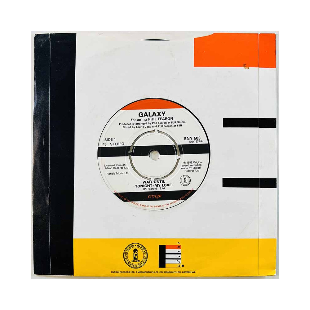 Galaxy featuring Phil Fearon Käytetty 7” ei kuvakantta Wait Until Tonight (My Love)  kansi Ei kuvakantta levy EX käytetty vinyyl