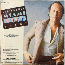 Hammer Jan käytetty 7” kuvakannella Miami Vice theme / TV version  kansi VG+ levy EX käytetty vinyylisingle PS