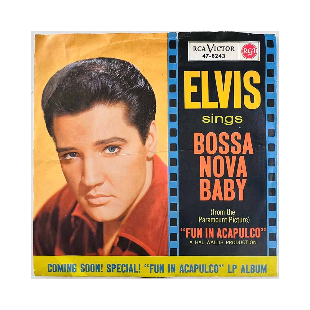 Elvis Presley käytetty 7” kuvakannella Bossa Nova Baby / Witchcraft  kansi VG+ levy VG+ käytetty vinyylisingle PS