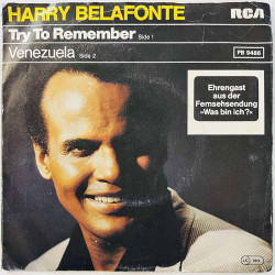 Belafonte Harry käytetty 7” kuvakannella Try to remember / Venezuela  kansi VG levy EX käytetty vinyylisingle PS