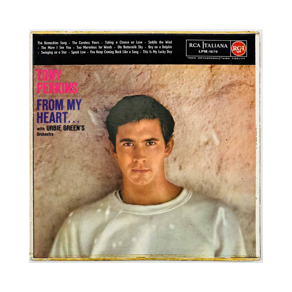 Tony Perkins with Urbie's Green Orchestra Käytetty LP From my heart  kansi G+ levy VG- Käytetty LP