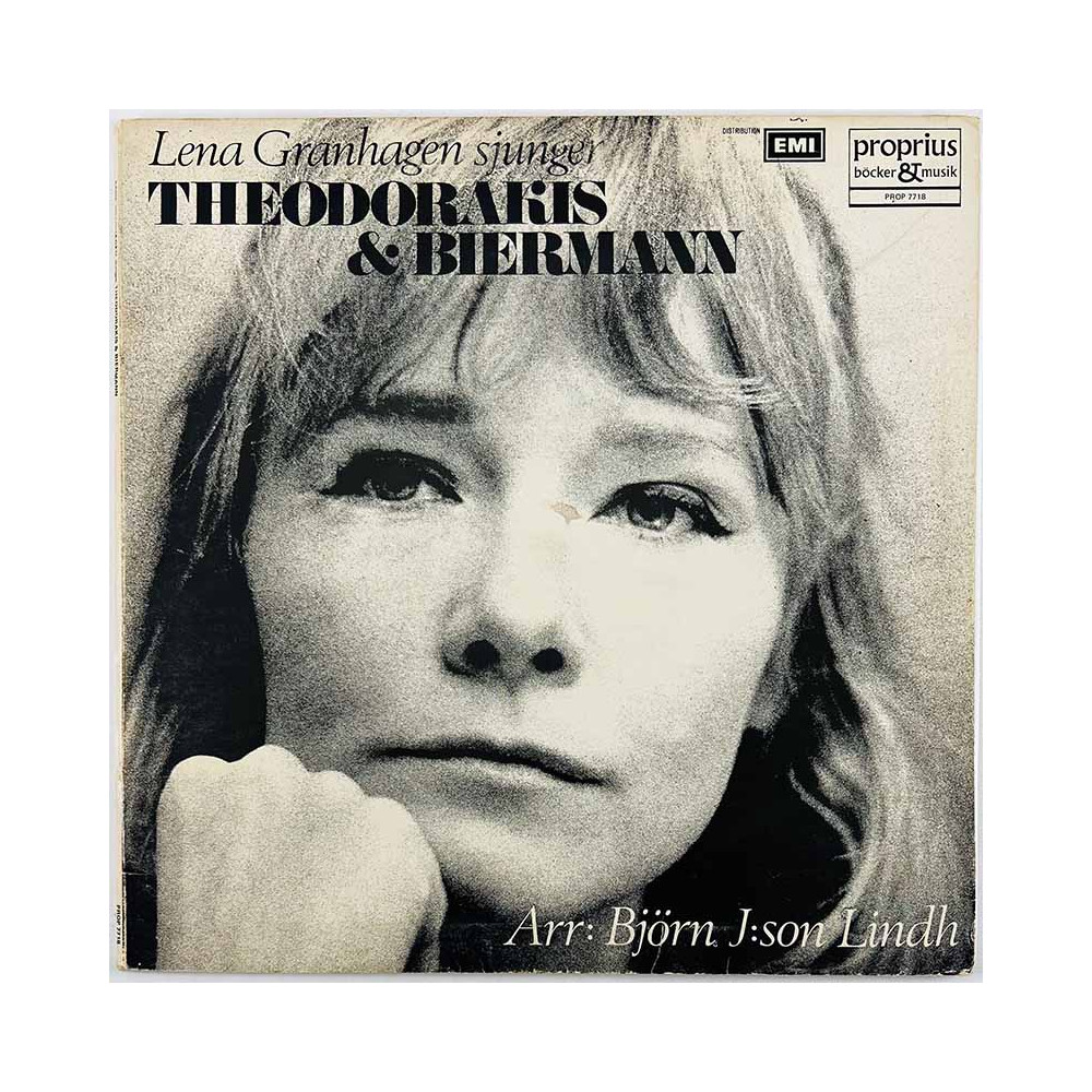 Granhagen Lena Käytetty LP Lena Granhagen sjunger Theodorakis & Biermann  kansi VG+ levy VG+ Käytetty LP
