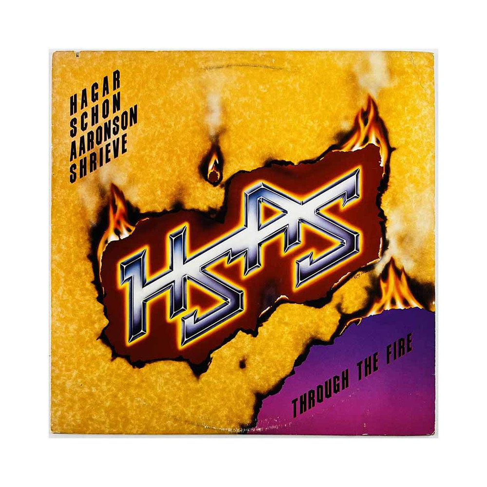 HSAS Hagar Schon Aaronson Shrieve Käytetty LP Through The Fire  kansi VG levy EX- Käytetty LP