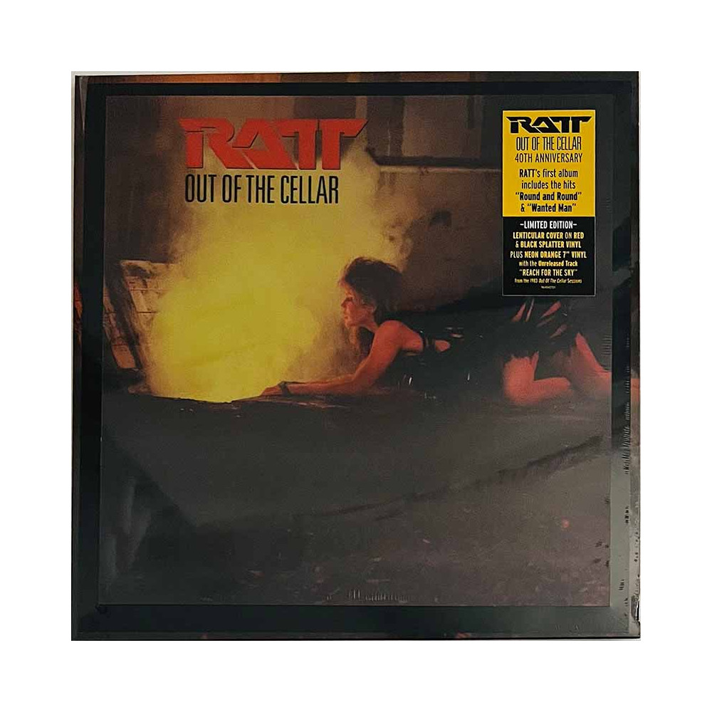 Ratt LP Out of the cellar, red & black splatter vinyl LP