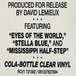 Grateful Dead vinyl LP Wake of the flood, cola-bottle clear vinyl vinyl LP