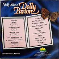 Parton Dolly LP kansi Both Sides of Dolly Parton  kansi VG levy ei levyä kansi ilman levyä