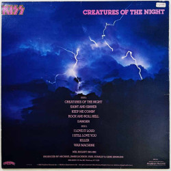 Kiss LP kansi Creatures of the night  kansi VG- levy ei levyä kansi ilman levyä