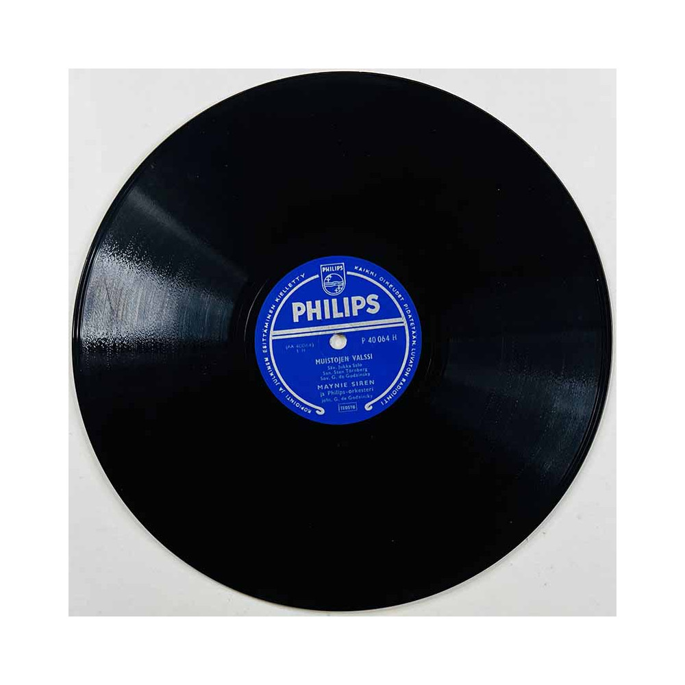 Siren Maynie Käytetty 78-kierros savikiekkolevy Muistojen valssi / Salaisuus  kansi paperikansi/muovitasku levy VG savikiekko gr