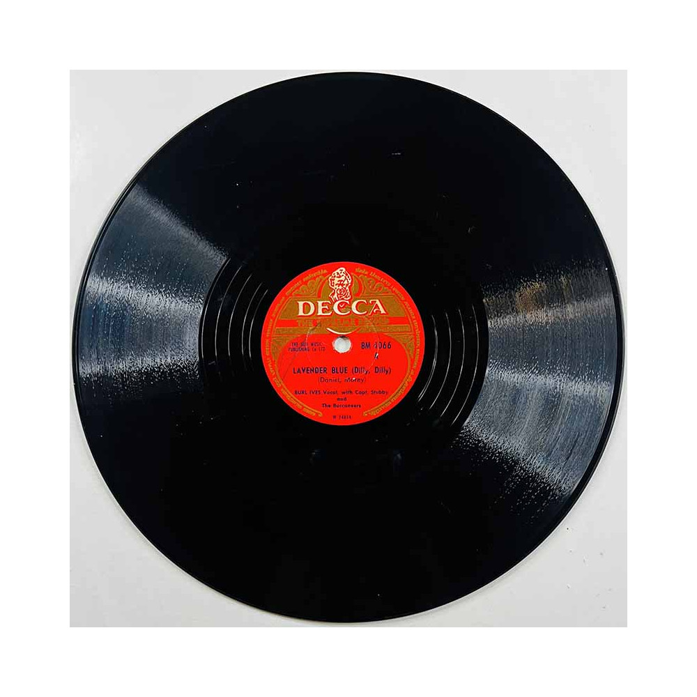 Ives Burl Käytetty 78-kierros savikiekkolevy Lavender blue (Dilly, Dilly) / Billy Boy  kansi paperikansi/muovitasku levy VG savi