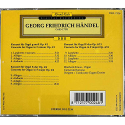 Händel 1991 DGL 2116 Organ Concertos Op. 4 Nos. 1, 4 & 13 CD Begagnat