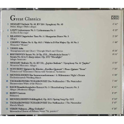 Mozart, Liszt, Brahms, Chopin, Verdi ym. CD Great Classics  kansi EX levy EX Käytetty CD