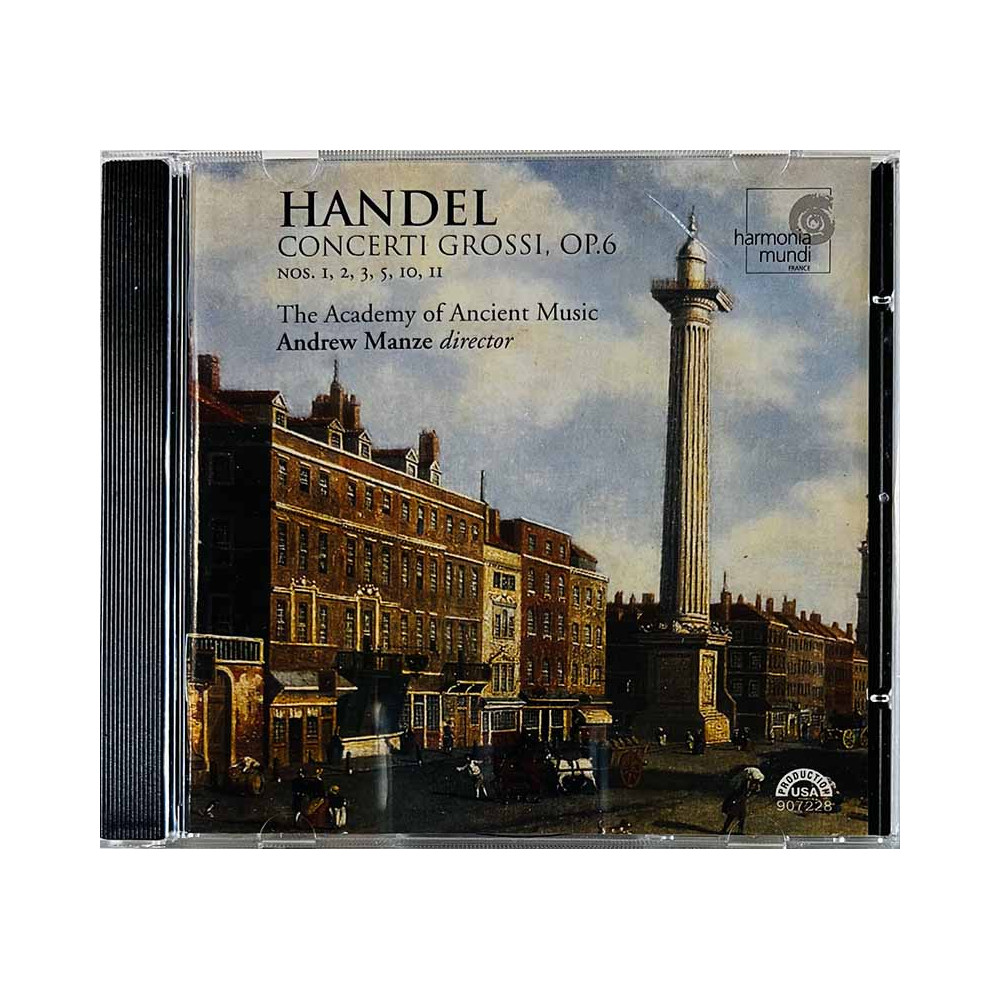 Handel, Andrew Manze CD Concerti Grossi OP.6 Nos. 1, 2, 3, 5, 10, 11  kansi EX levy EX Käytetty CD