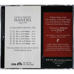 Handel, Andrew Manze CD Concerti Grossi OP.6 Nos. 1, 2, 3, 5, 10, 11  kansi EX levy EX Käytetty CD