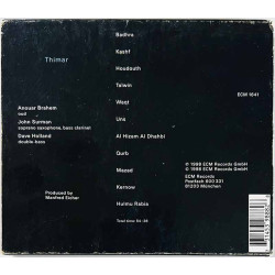 Anouar Brahem / John Surman / Dave Holland 1998 ECM 1641 Thimar CD Begagnat