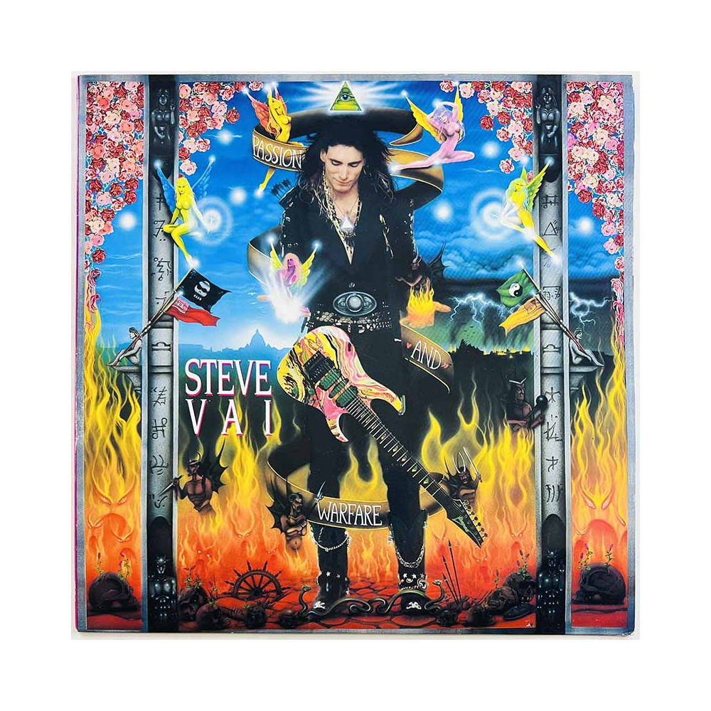 Vai Steve LP Passion and Warfare  kansi EX levy VG+ Käytetty LP