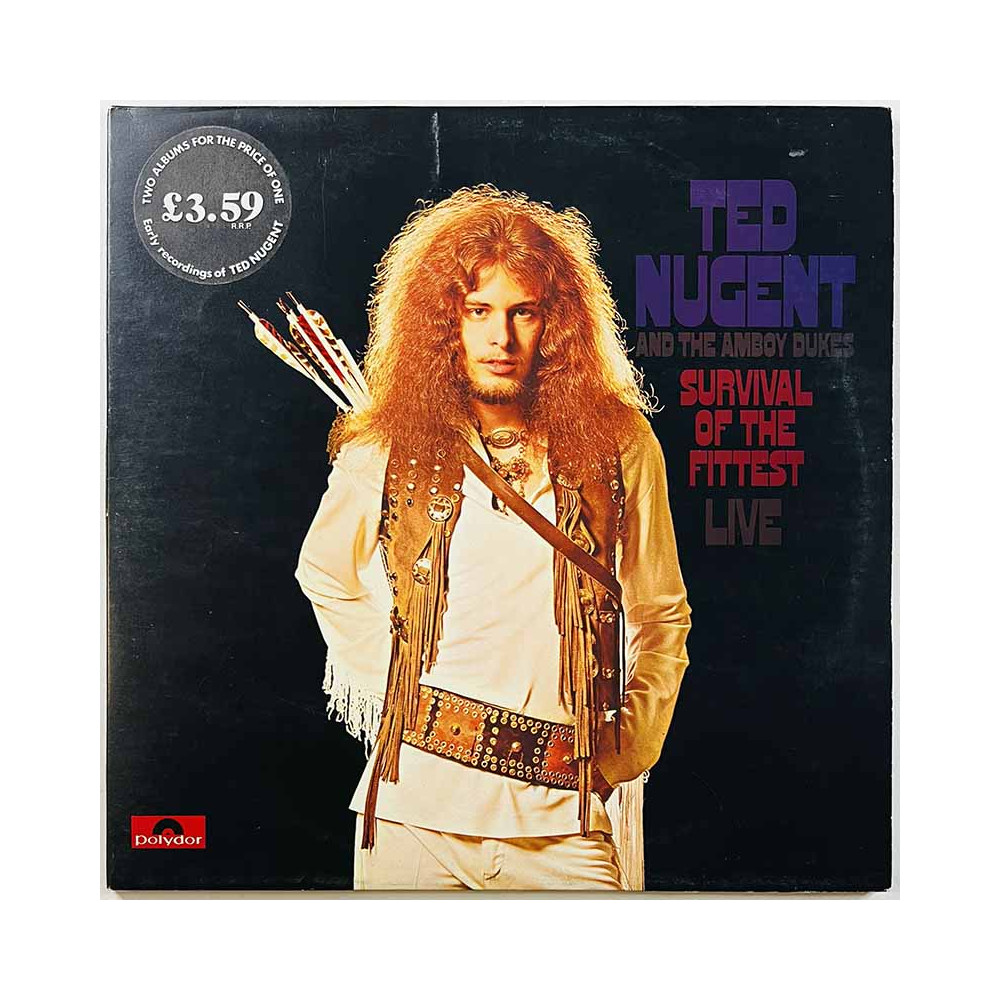 Ted Nugent & The Amboy Dukes LP Survival of the fittest / Marriage on the rocks 2LP  kansi EX- levy EX Käytetty LP