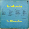 Iglesias Julio: The 24 Greatest Songs 2LP  kansi G- levy G- bonus LP:nä veloituksetta